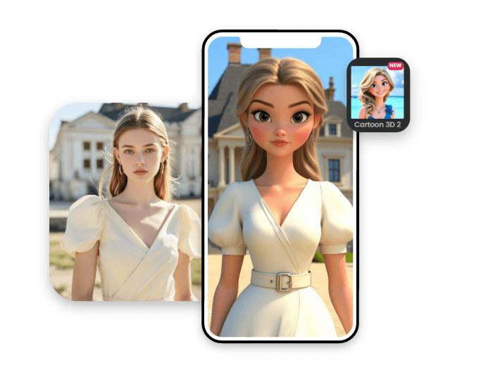 Transformer photo en dessin animé pour obtenir un fond décran kawaii Disney