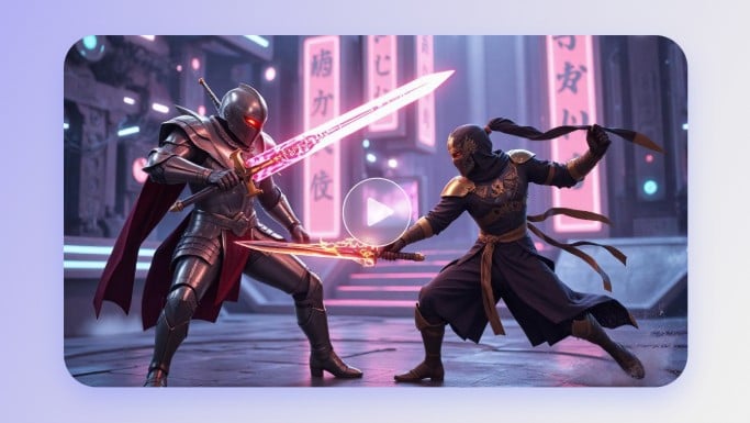 Two ninja characters from the game fight in a Wushu duel