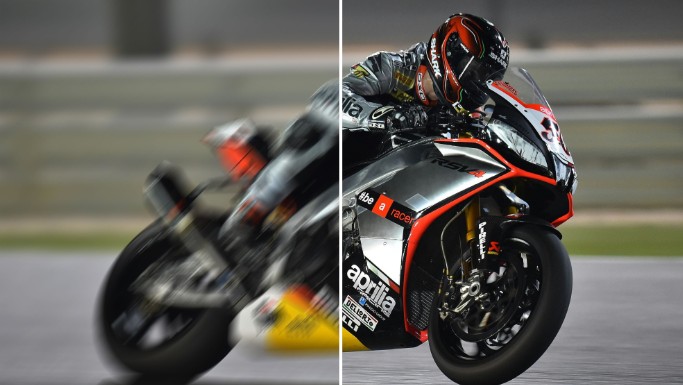 速く動く被写体のボケた写真の補正