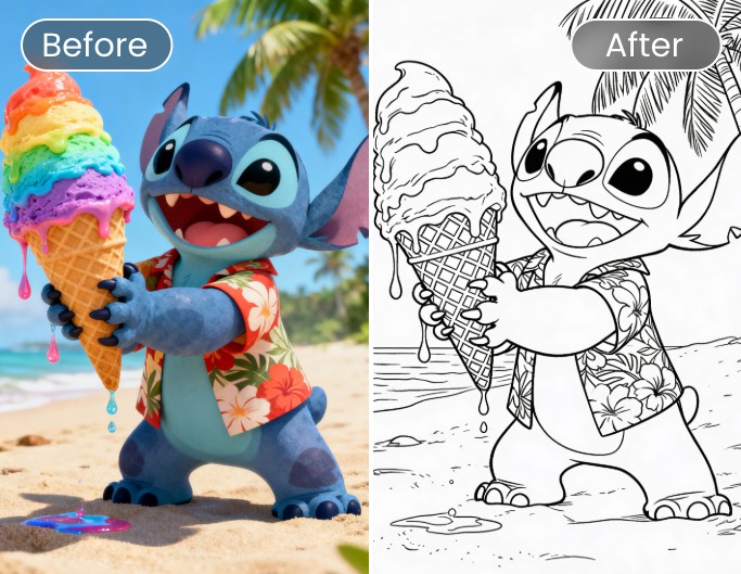 Ein Stich-Ausmalbild mit Fotor aus dem Foto erstellen