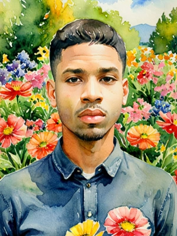 Portrait masculin à l’aquarelle