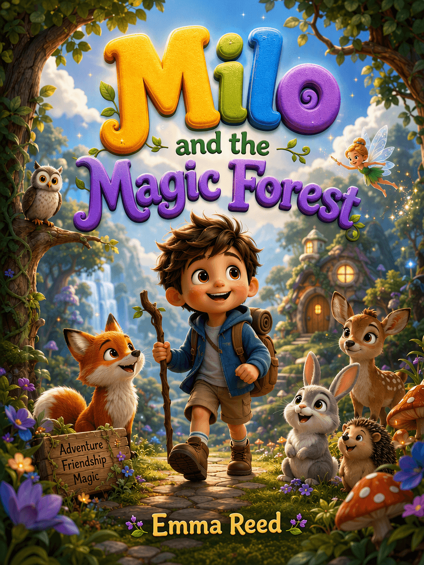 A 3d book cover for a children book