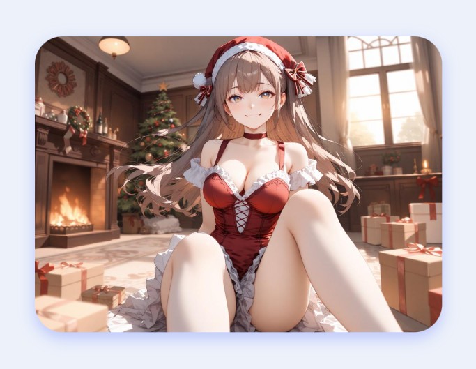赤い衣装のクリスマス風AI嫁