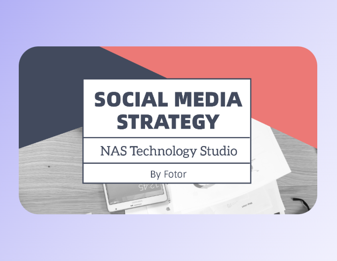 A branding strategy ppt template featuring social media strategy for a technology studio brand