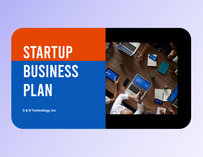 A business proposal ppt template featuring a business plan for a startup company