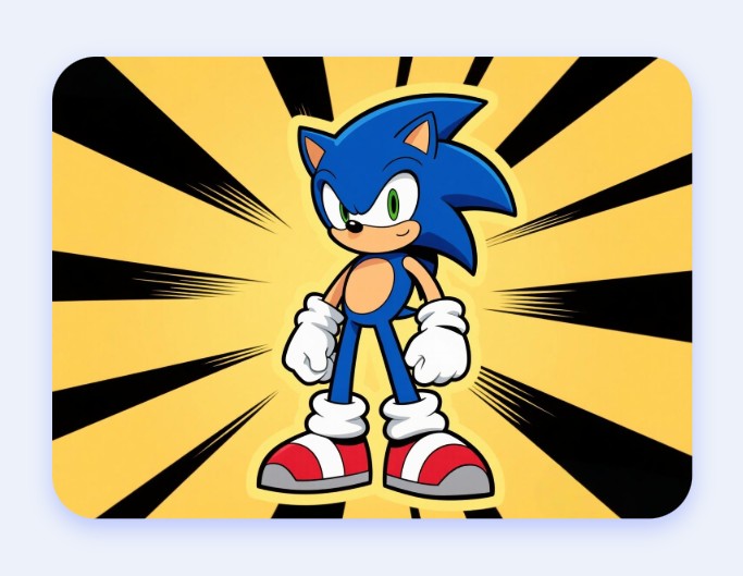 A comic style original sonic character