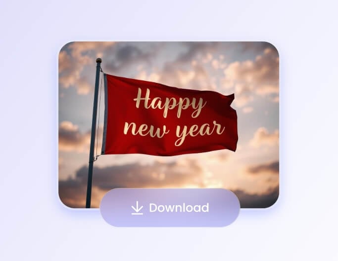 A completed ai flag for the new year has been generated in fotor