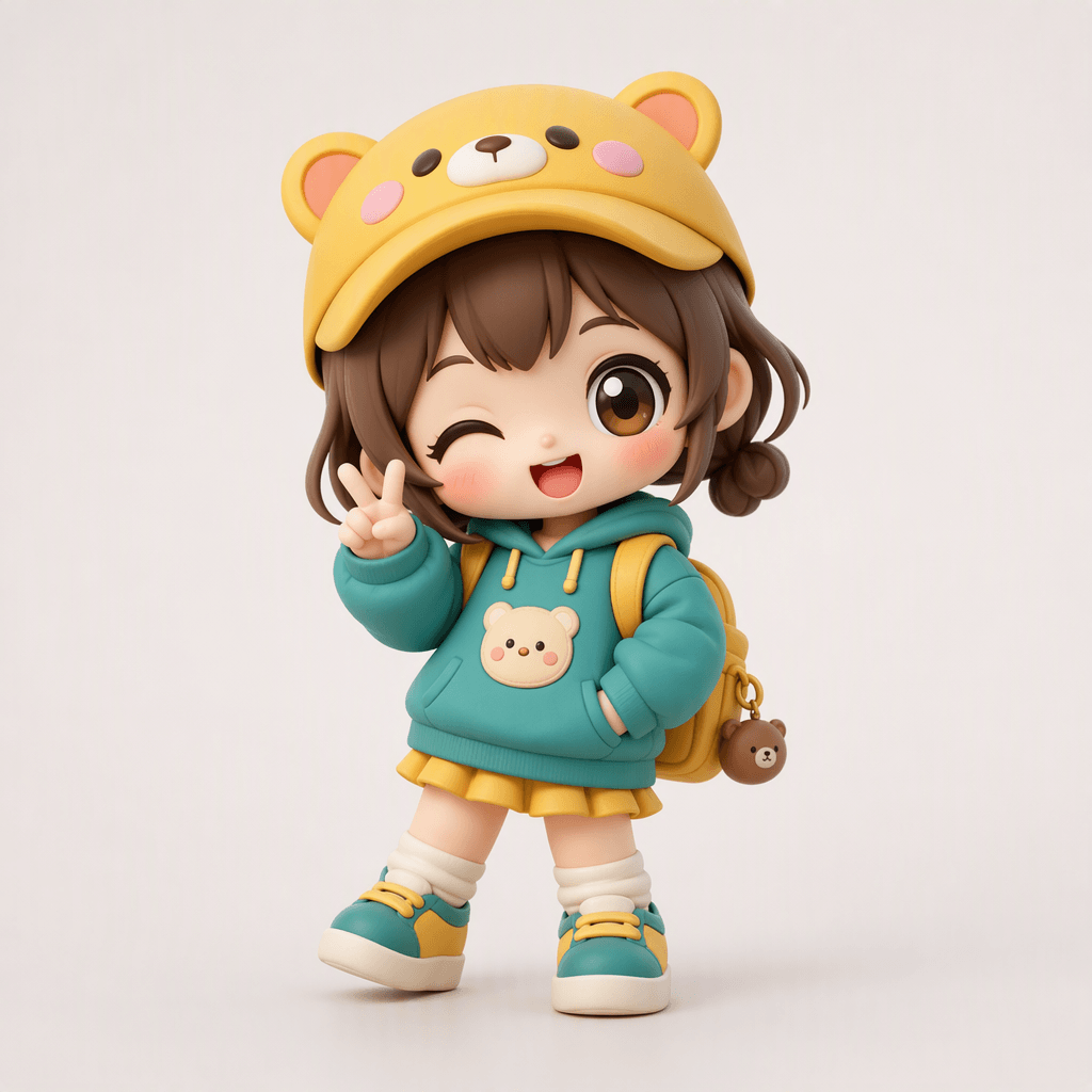 A cute 3d image of a lovely girl
