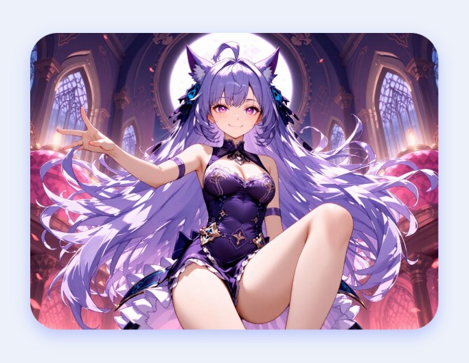 紫の服を着たファンタジー系AI嫁