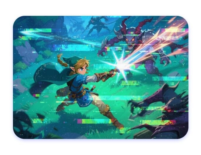 A glitch effect game visual