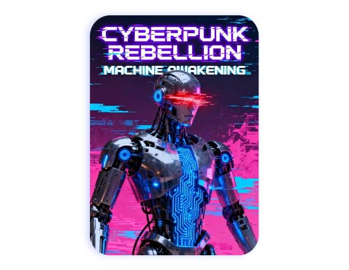 A glitch style cyberpunk poster