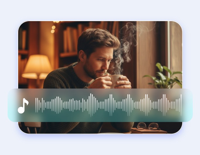 A man is sipping a cup of coffee listening to lofi song