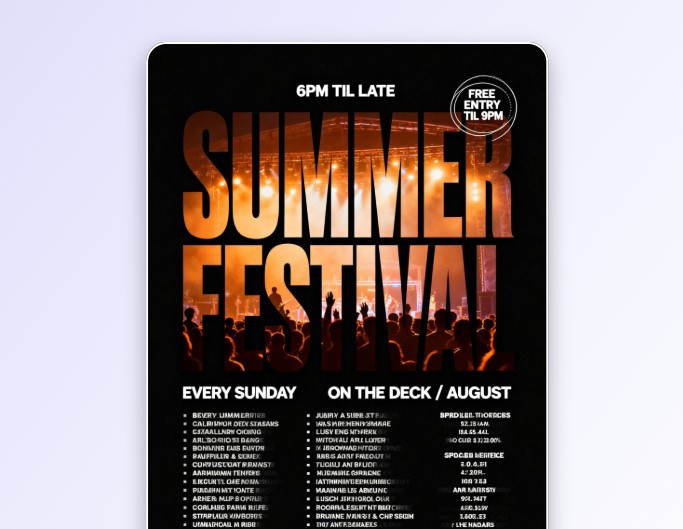 A masking poster for a music festival