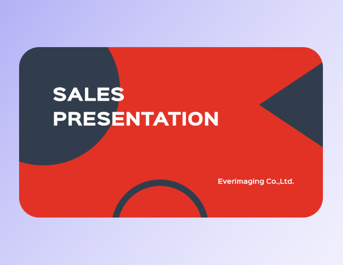 A sale report ppt template featuring a red and black sales presentation