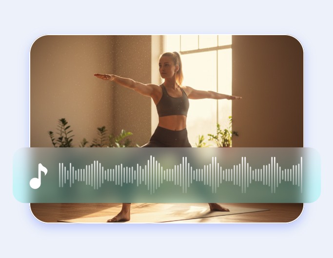 A woman is doing yoga while listening to lofi music