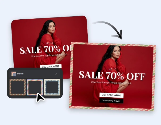 Add a funk border to a campaign ad photo