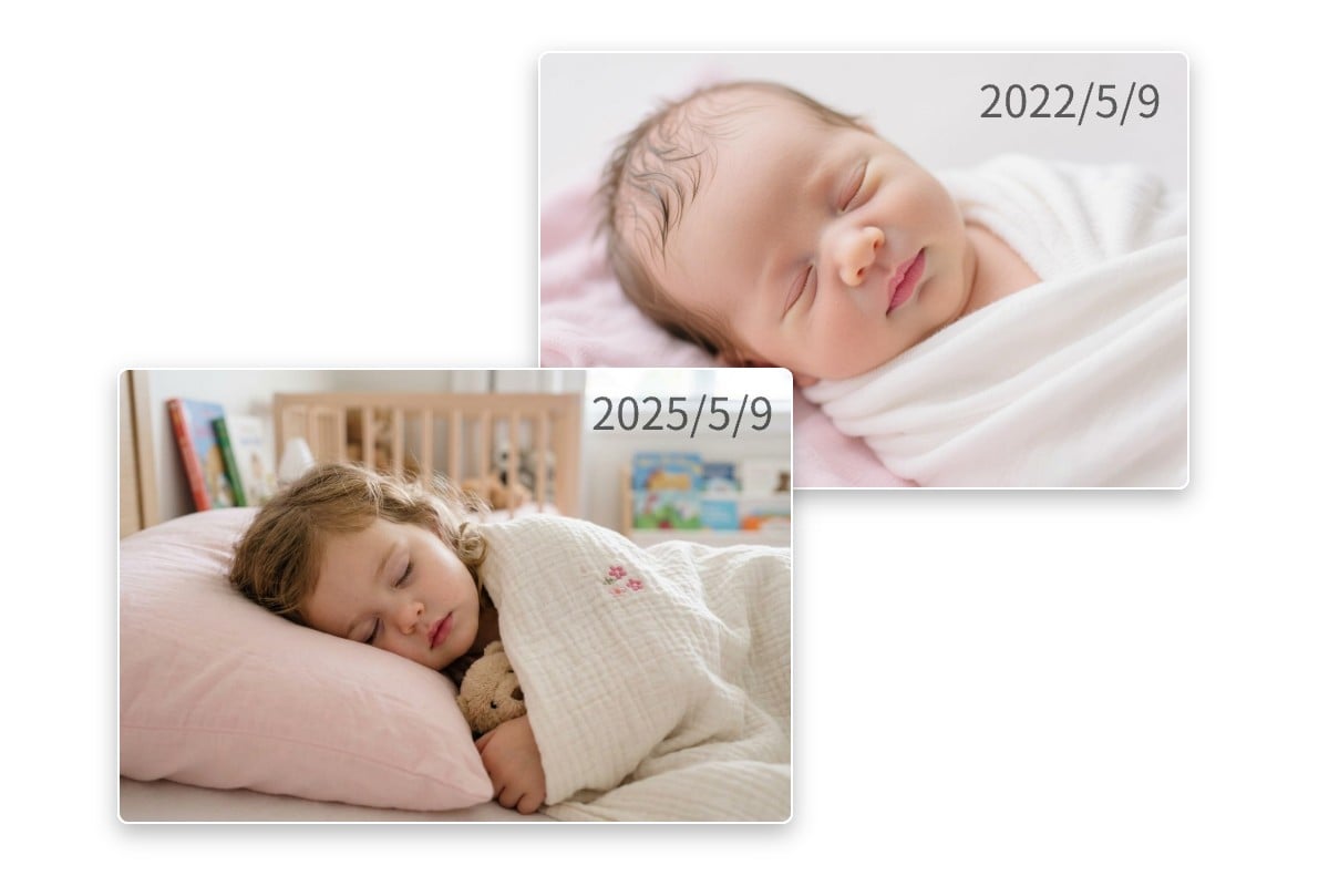 Add date to baby photos with Fotor free date editor