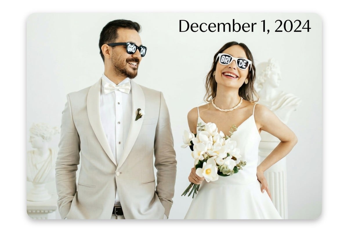 Add date to wedding photo with Fotor free date editor