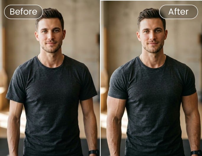 Add shoulder muscle to a man