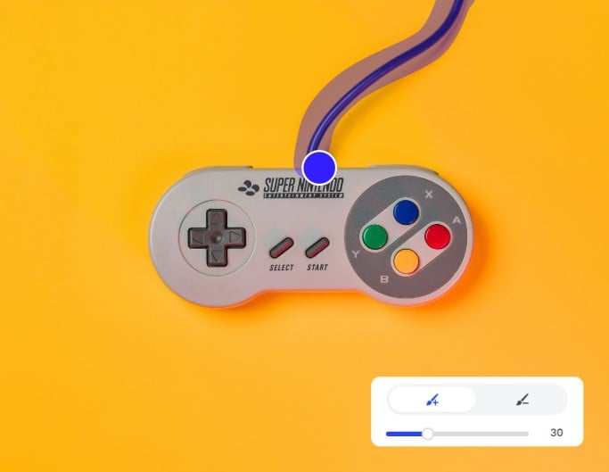 Adjust brush size to cover the area you want to remove