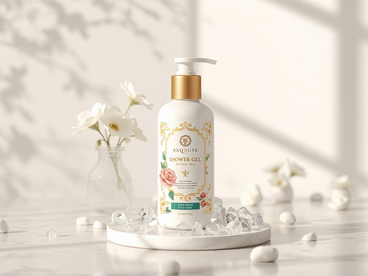 精美沐浴露产品广告图，电子商务图像