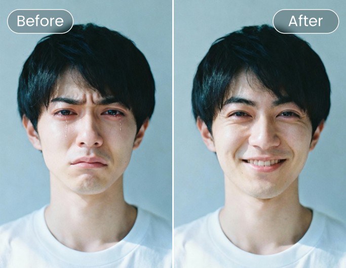 画像の表情を変える