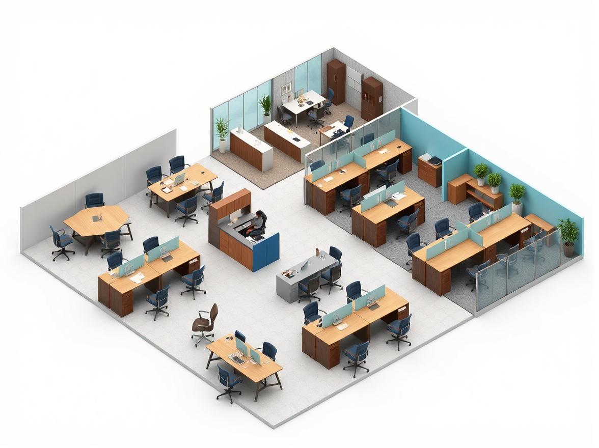 Ai cad file of an office layout plan created by fotor