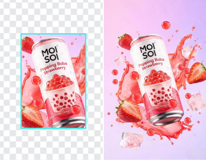 Ai extend the content of a beverage visual