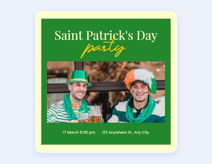 Ai facebook post about a saint patrick day event