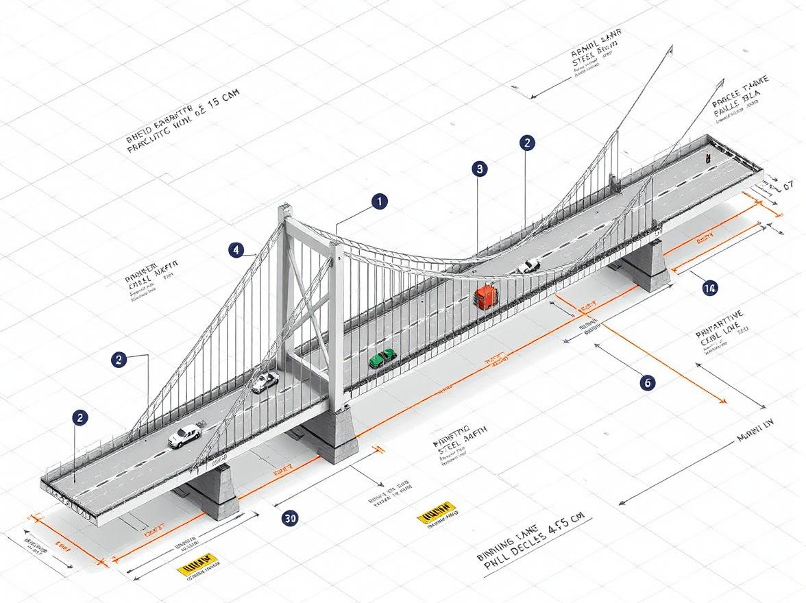 Ai generated cad file of bridge plan by fotor