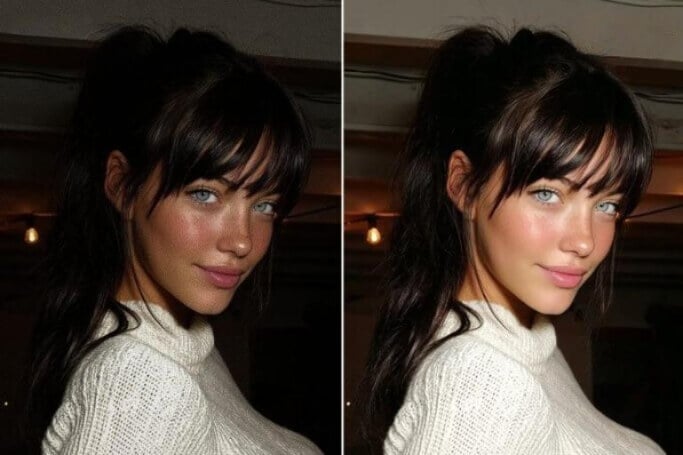 illumina l'immagine della ragazza con Fotor