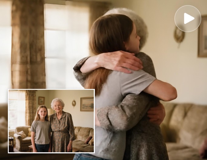 Une vidéo IA montrant une fille et sa grand-mère en train de se faire un câlin