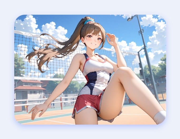 スポーツウェアを着たAI嫁のイラスト