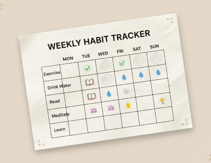 Exemple d'utilisation d'un planning de suivi d'habitudes