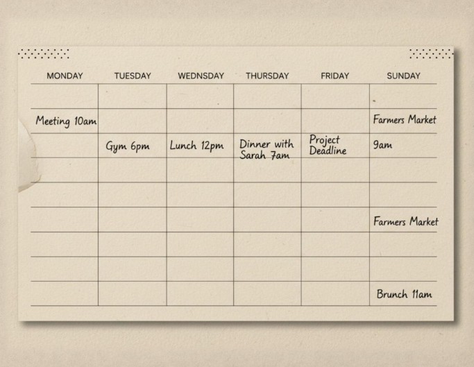 Exemple d'utilisation d'un planning hebdomadaire