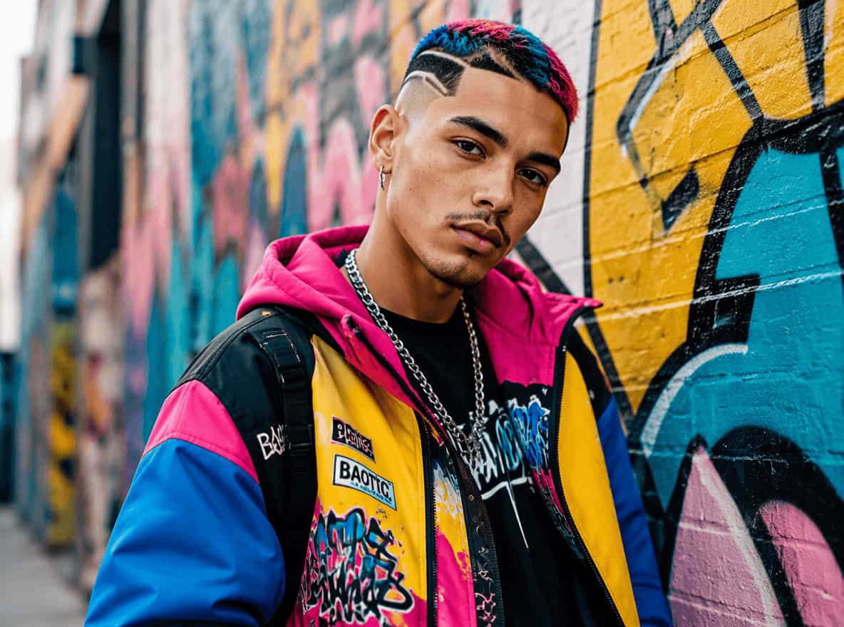 An image of a man with an artistic buzz cut