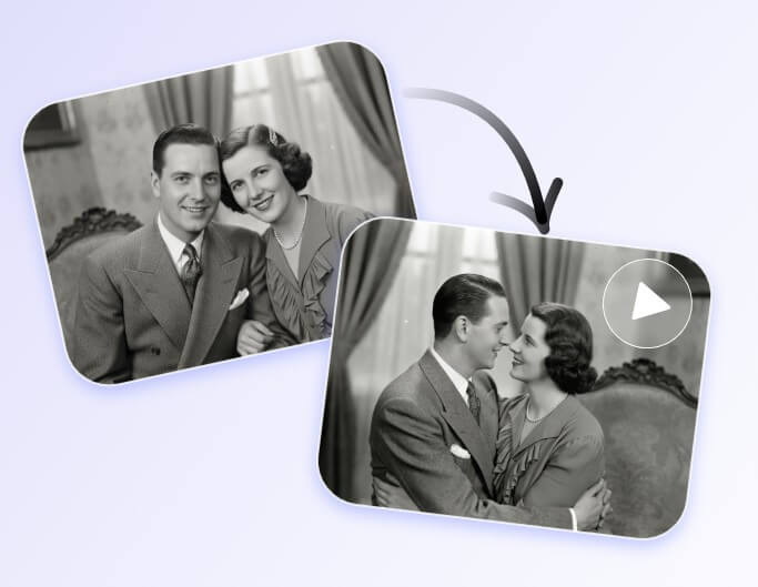 Animate a couples old photo in fotor