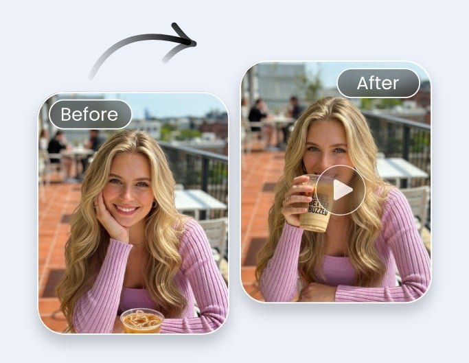 女の子の写真にアニメーションを付ける