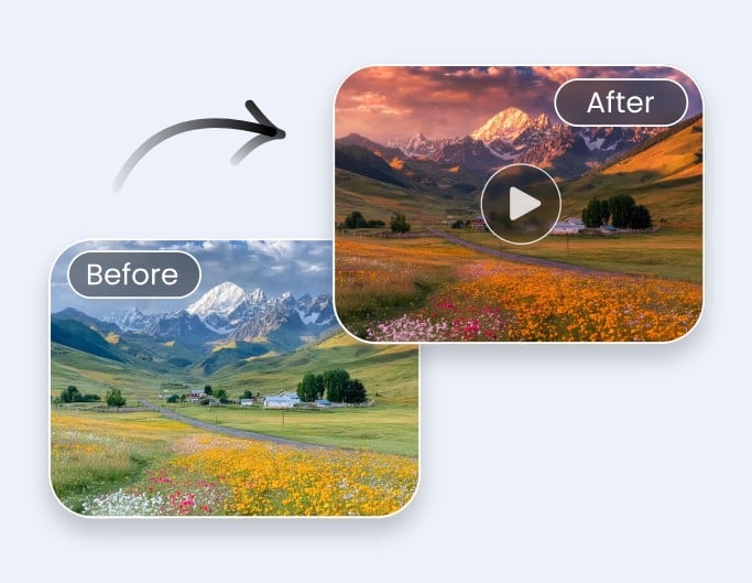 風景写真にアニメーションを加える