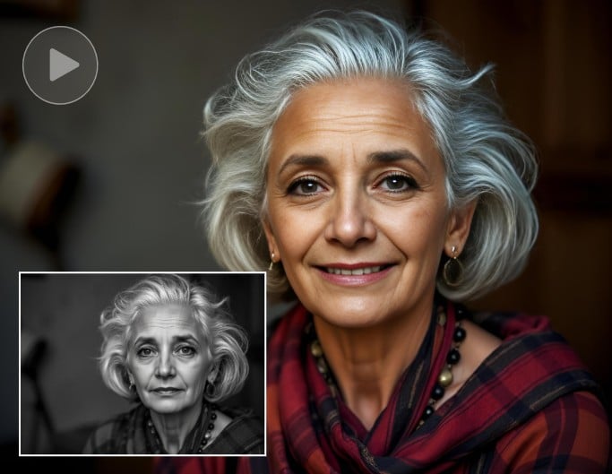 Animate still black and white photos with dynamic animations