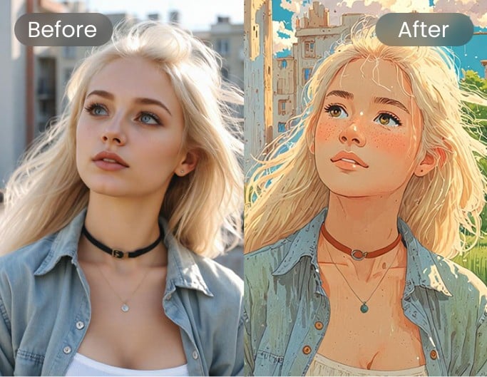 Apply ghibli filter to your photo and walk into a japanese anime instantly