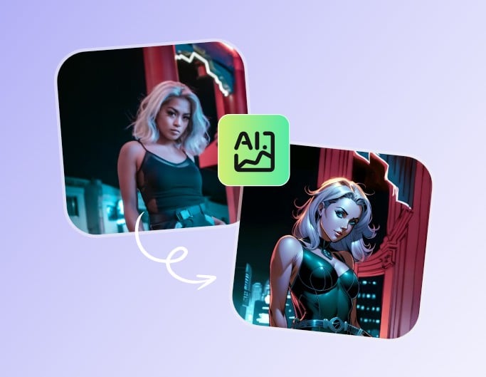 Apply the gta ai filter to the uploaded female photo