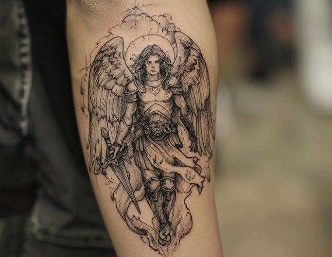 Archangel michael tattoo Ideas generated by fotor
