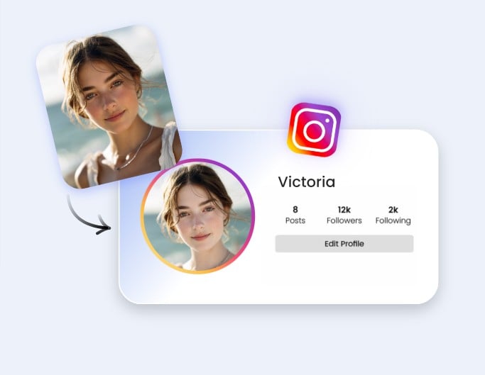 Balance face skin tone for social media avatar