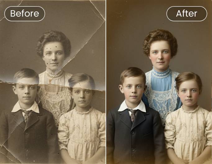 Batch restore damaged old photos