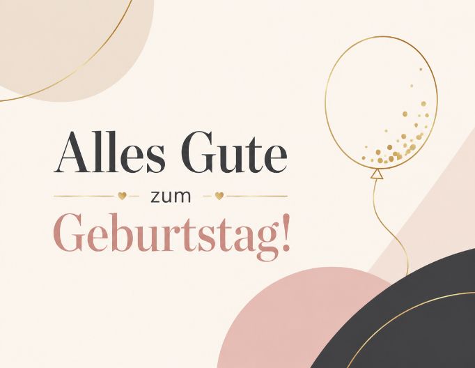 Beispiel einer moderne minimalistische geburtstagskarte