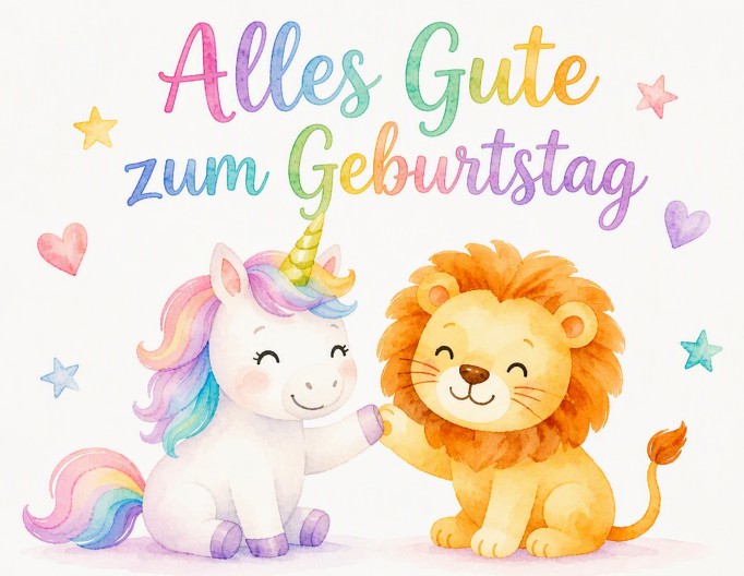 Beispiel einer qquarell geburtstagskarte