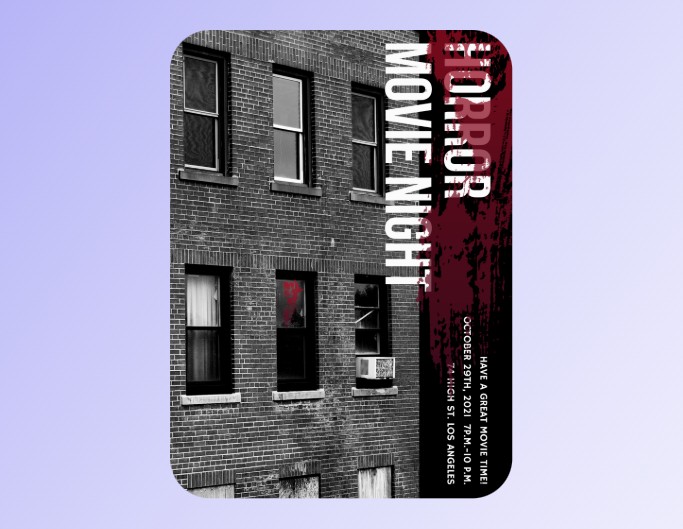 bloody building horror movie poster template