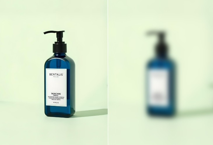 Blur an image of a shampoo