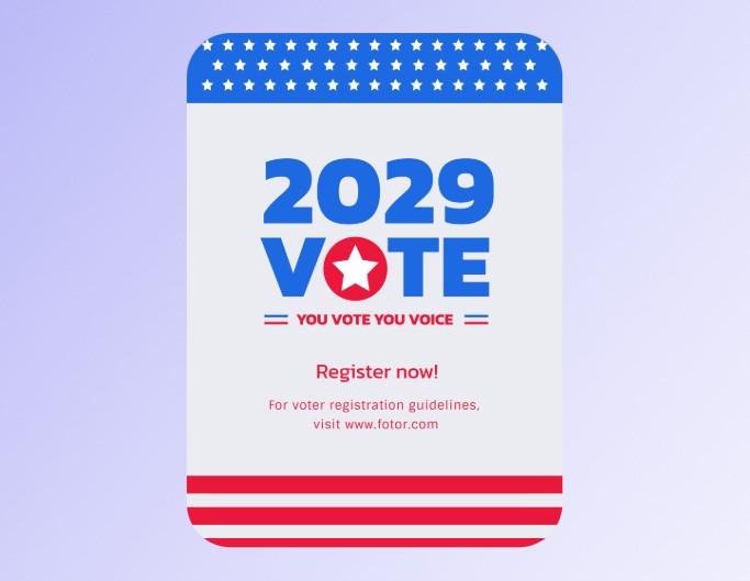 campaign poster template with  2029 voting information